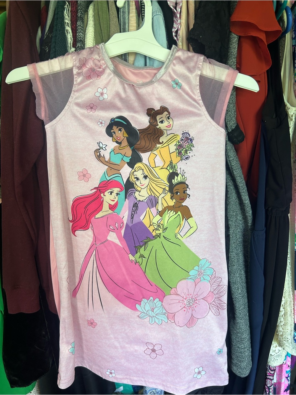 Disney Pink Princess Sleeveless Tank Nightgown
